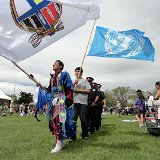 Brennan the Metis flag bearer.JPG